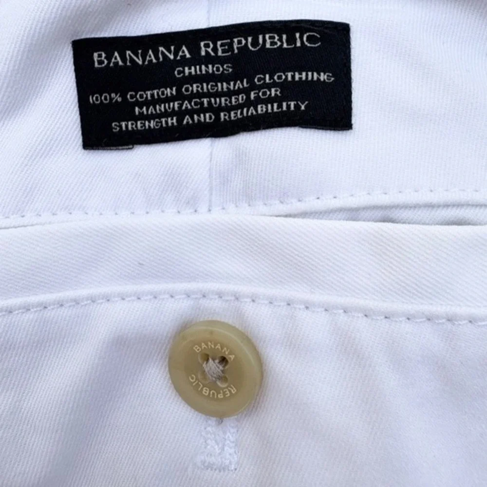 Banana Republic Aiden Chino Slim‎ Fit Pants, Mens 35x32 White